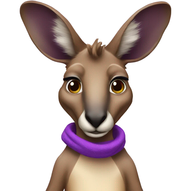 Kangaroo with purple hair emoji