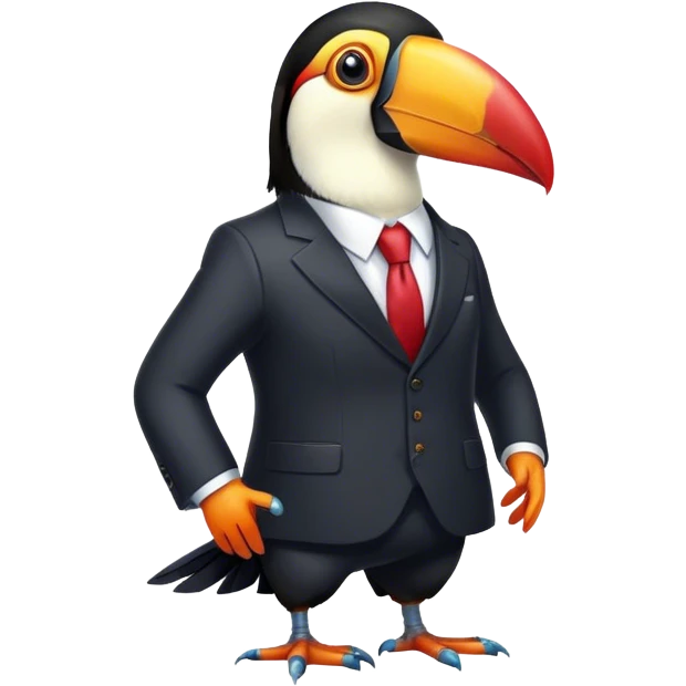 Toucan in a suit emoji