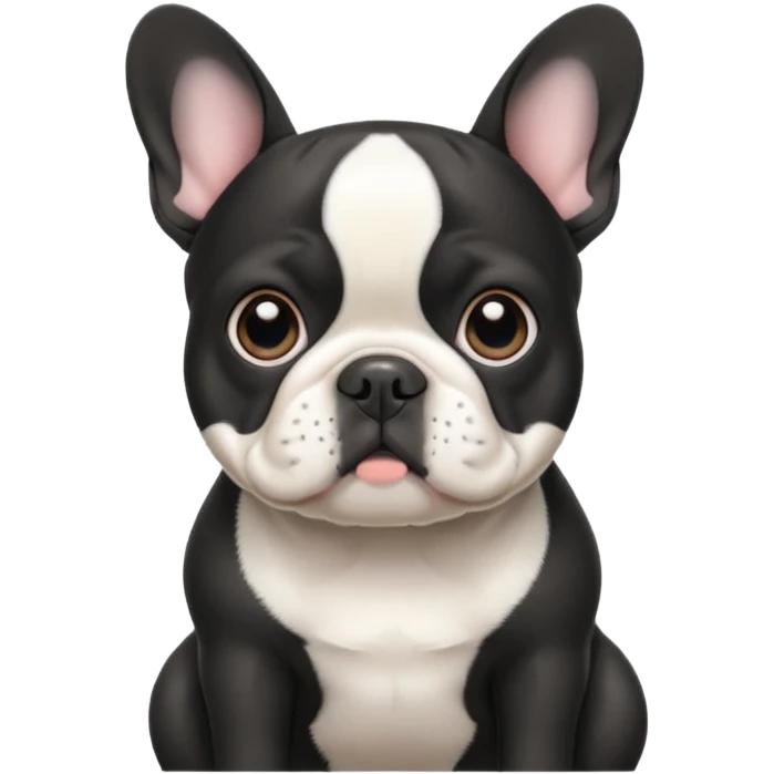 Чёрно Белый французский бульдог в разных позах emoji