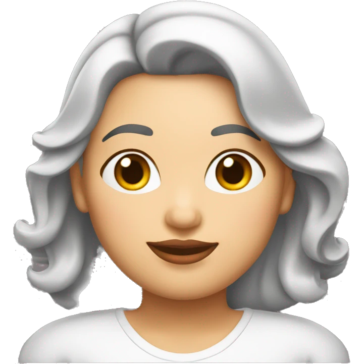 señora gordita con cabello mediano de piel blanca con pecas emoji