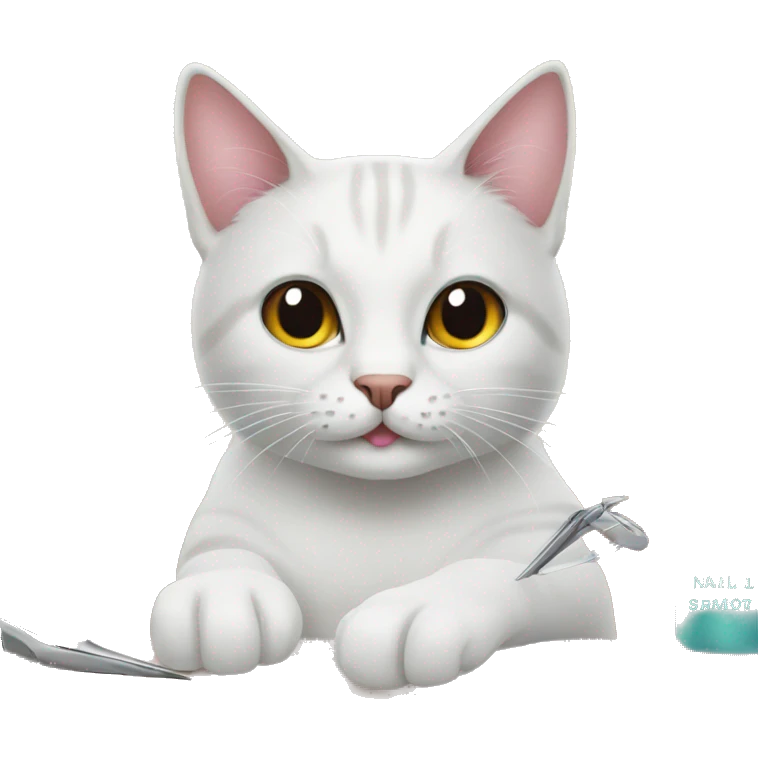 Cat at nail salon emoji