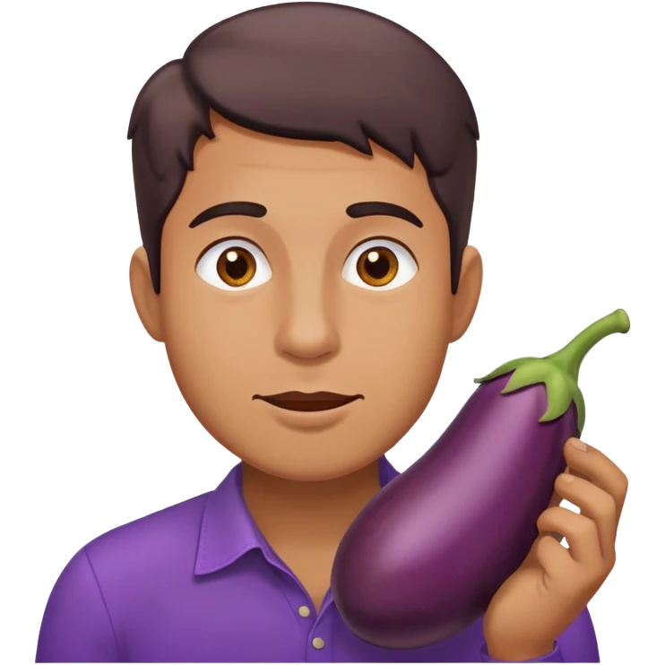 man eating eggplant emoji