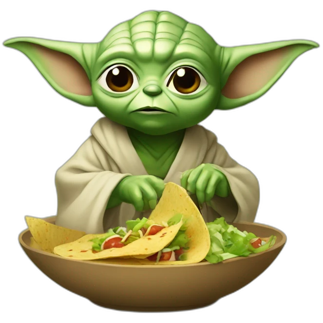 Yoda qui mange des tacos emoji