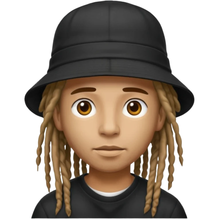 dreadlocks Street artist with black bucket hat emoji