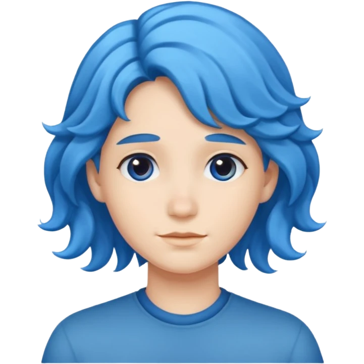 Wavy Blue Hair emoji
