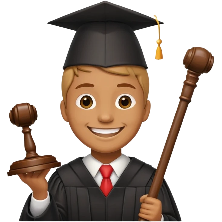 Judge gavel and party vibes smile emoji