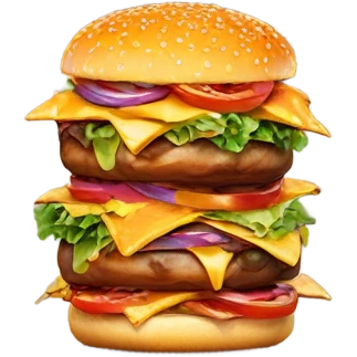 High burger on fire  emoji