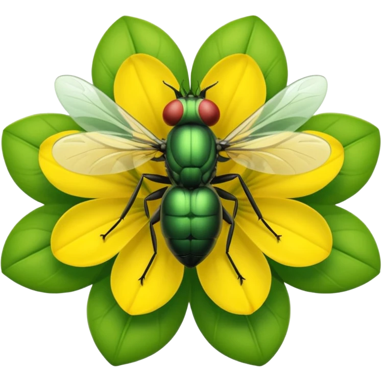 
fly on flower emoji