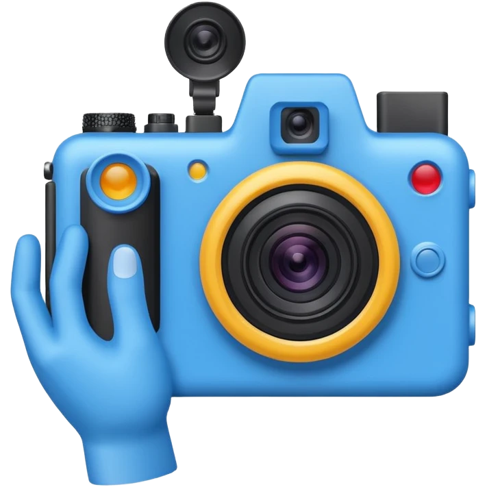 blue new hand camera with different angles emoji