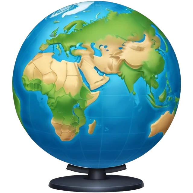 globe showing Earth with continents emoji