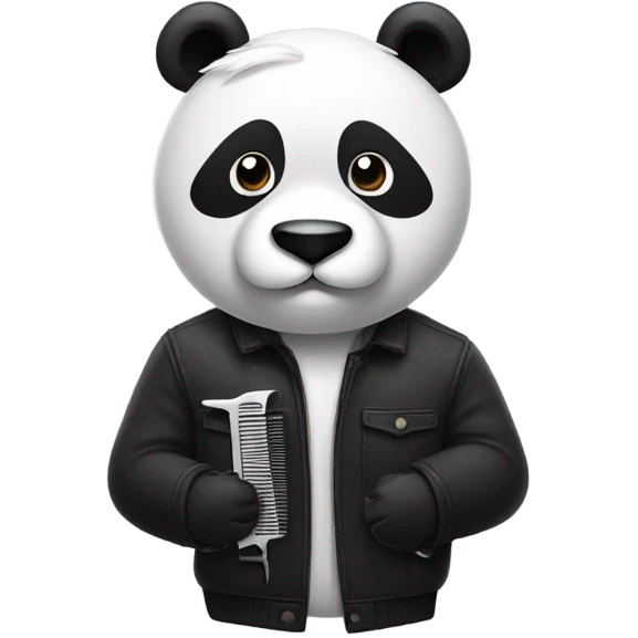 Panda with barber clippers emoji