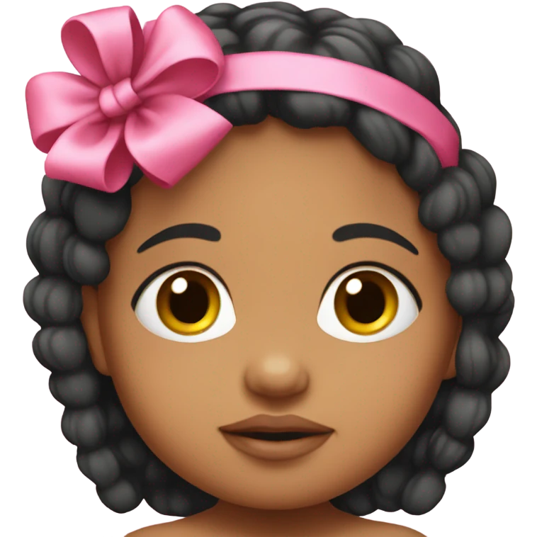 Mexican baby with pink bow headband emoji