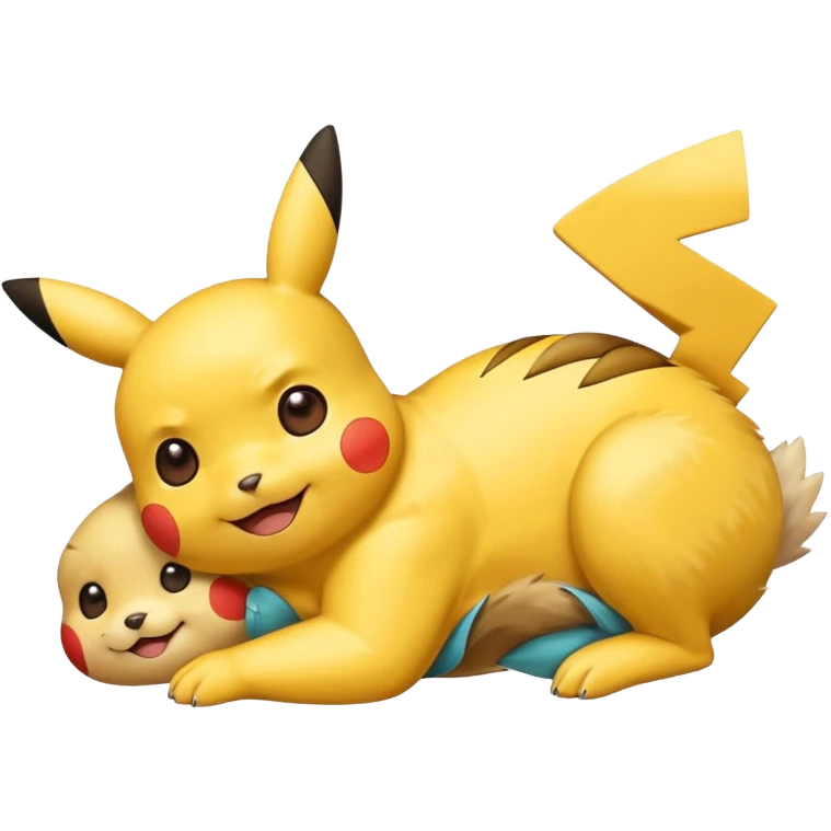 make a pikachu emoji in which it laying down relaxing emoji