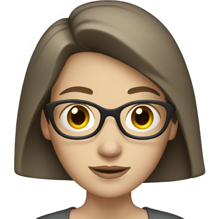 Pale brunette woman reading iPad emoji