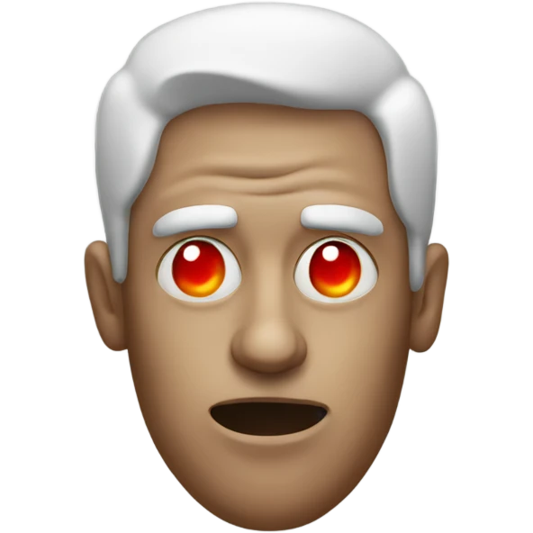 Man with red eyes blowing steam emoji
