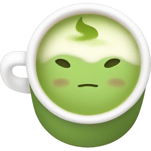 Cozy cup of matcha latte emoji