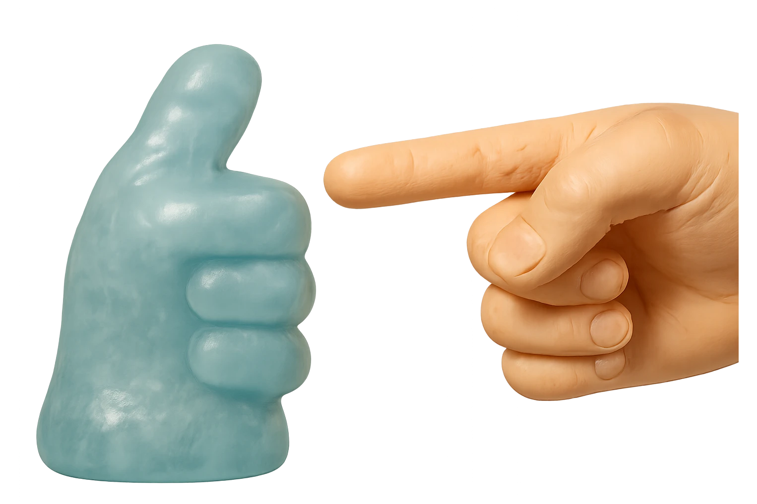 hyper-detailed, hyper-realistic clear-skin hand pointing with index finger, transparent, cloudy, soft plastic like retro 90's toy or gummy, soft, squishy-looking, subtle reflections, no shine, no background transparent, retro, appealing, extremely high quality emoji