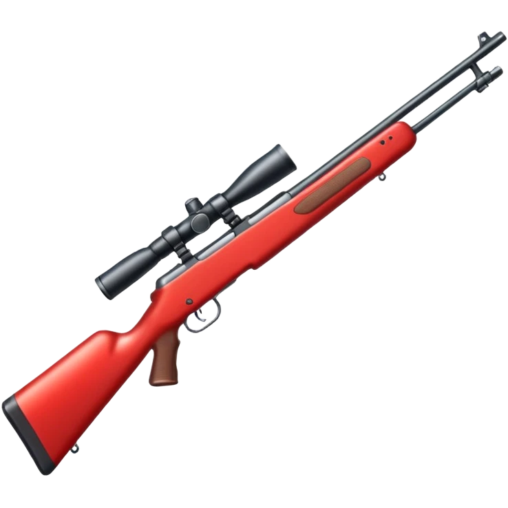 create me an emoji of a red long neck rifle emoji