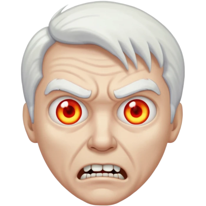 male angry poltergeist white hair emoji
