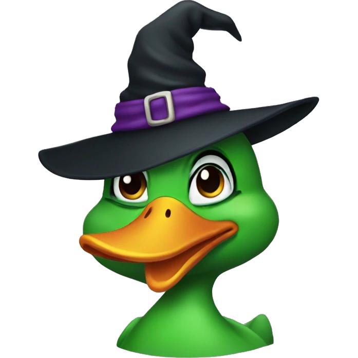 a witch green  duck emoji