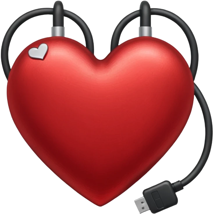 Heart with cable in emoji