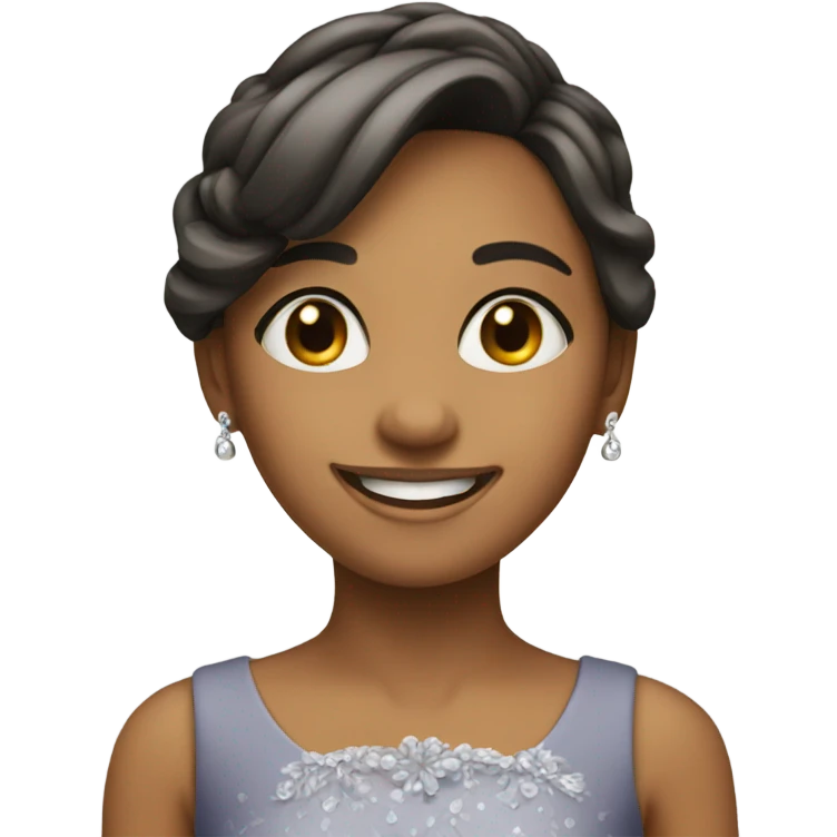 smiling girl elegant dress emoji