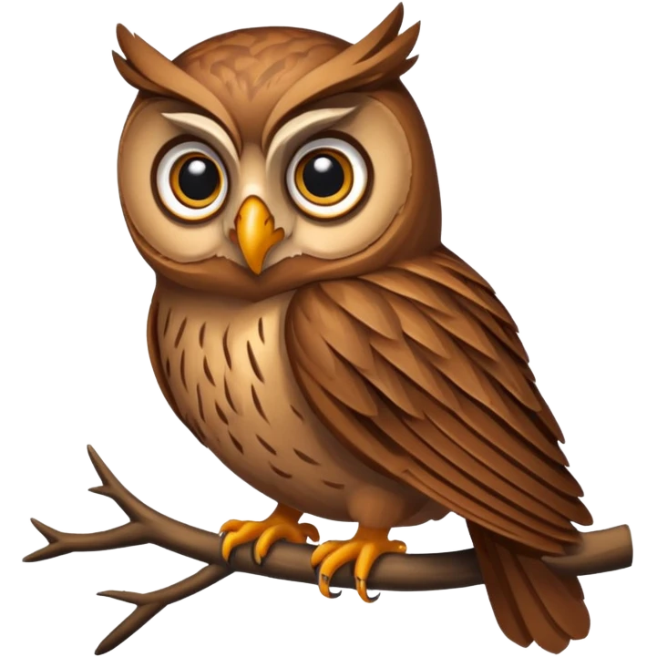 owl perched on branch emoji