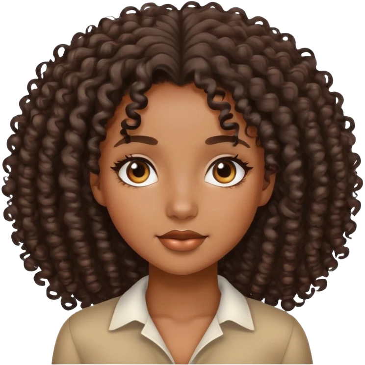 pretty black girl with curly hair emoji