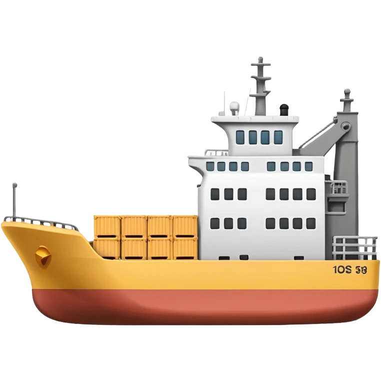 cargo ship simplified classic emoji style less detail emoji