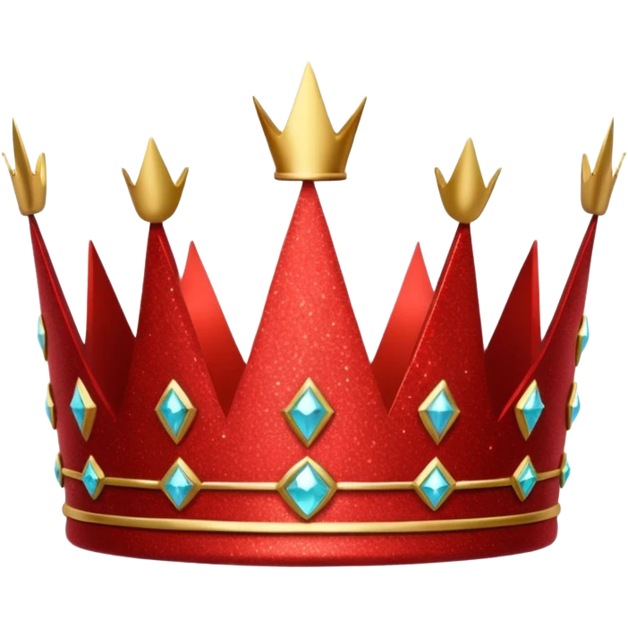 red glitter crown emoji