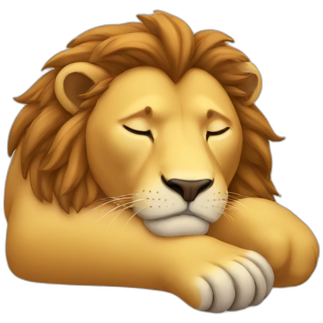 Sleeping lion emoji