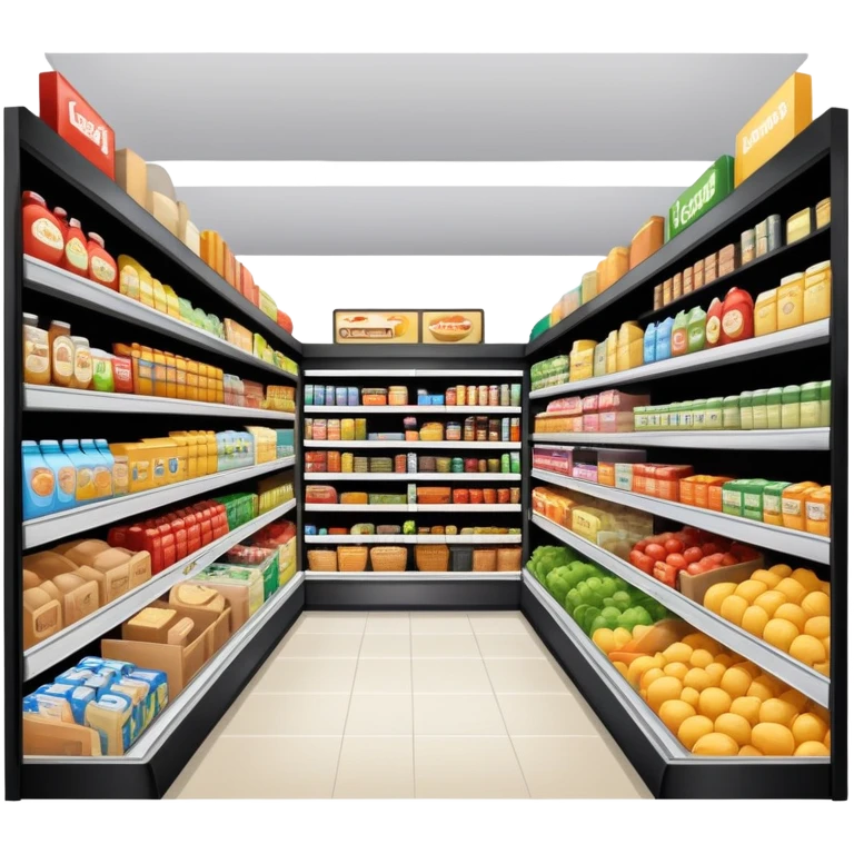 grocery store with food aisles emoji