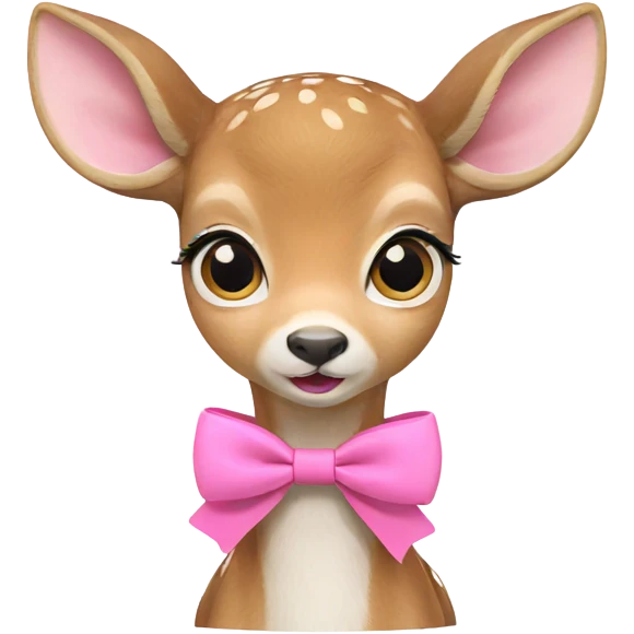 deer girl with pink bow emoji