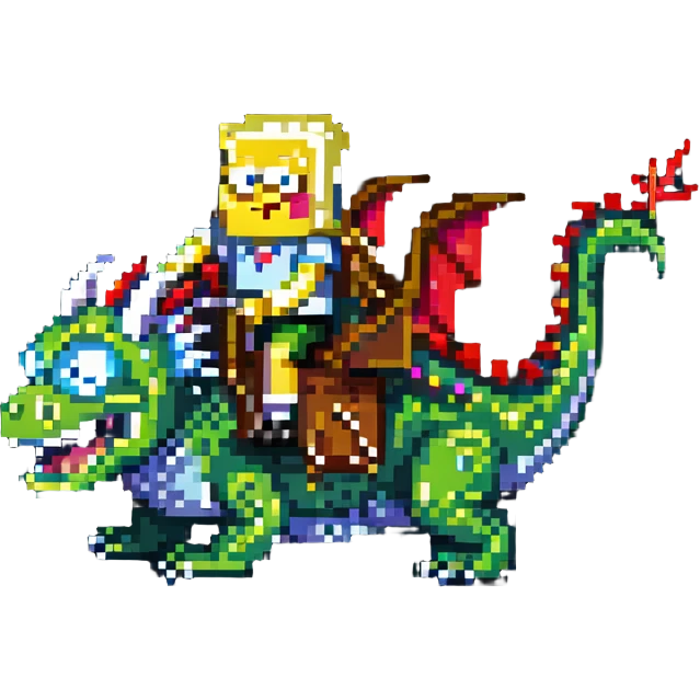 Spongebob riding a dragon emoji