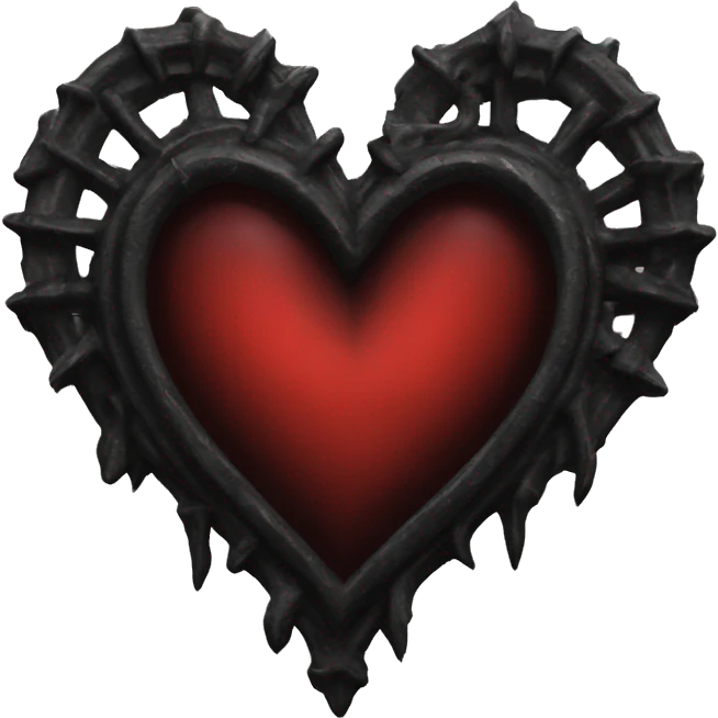 Red and black gothic heart emoji