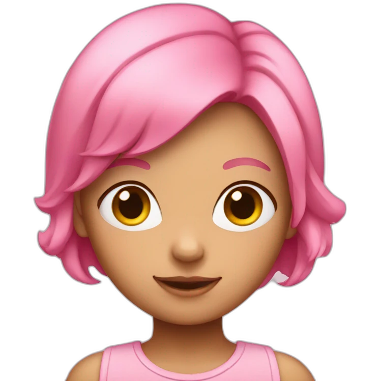 Girl with pink hair emoji