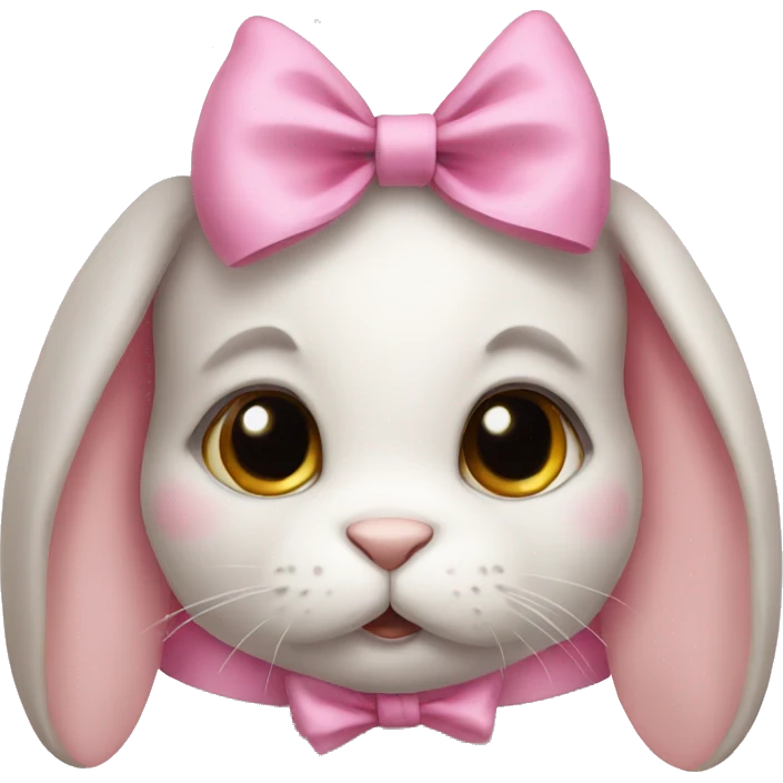 Bunny wearing a pink bow emoji