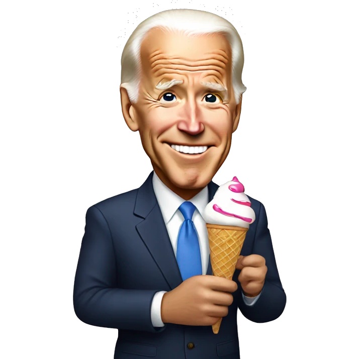 Joe Biden with ice cream  emoji