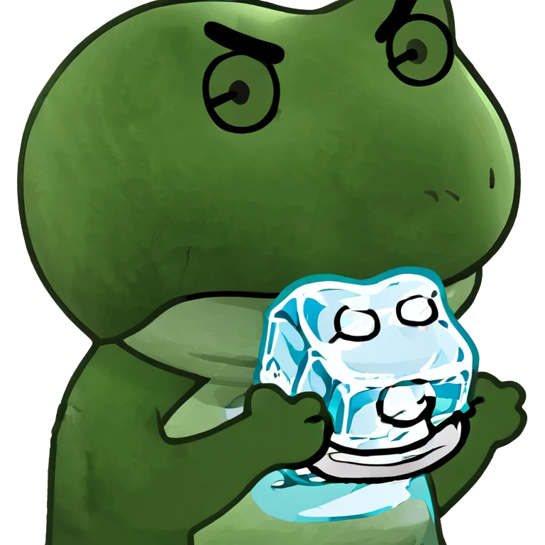 Hello kitty with grills holding ice cube emoji