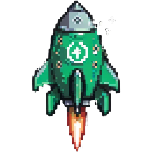 Green check mark with a small rocket ship, deployment success symbol emoji