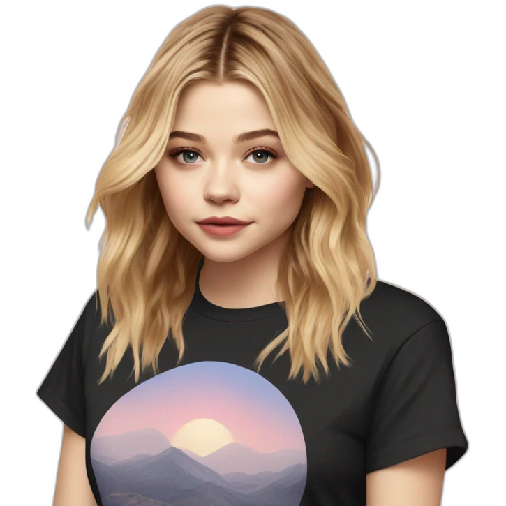 real chloë grace moretz wearing tee emoji