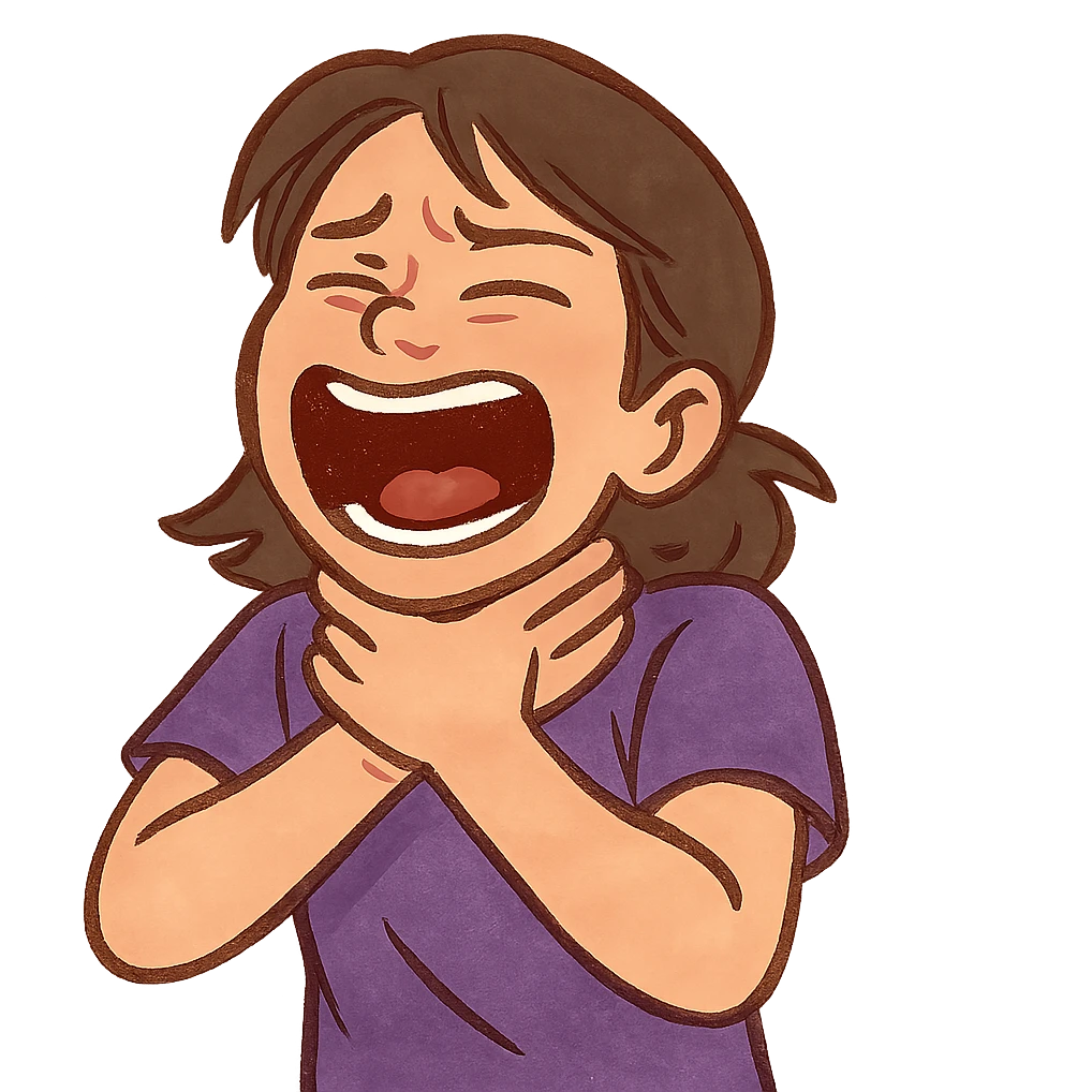 person choking theirselves jokingly emoji