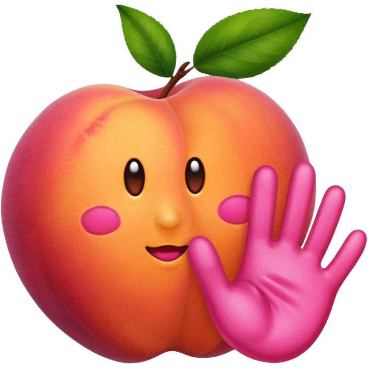 Peach with handprint on it  emoji