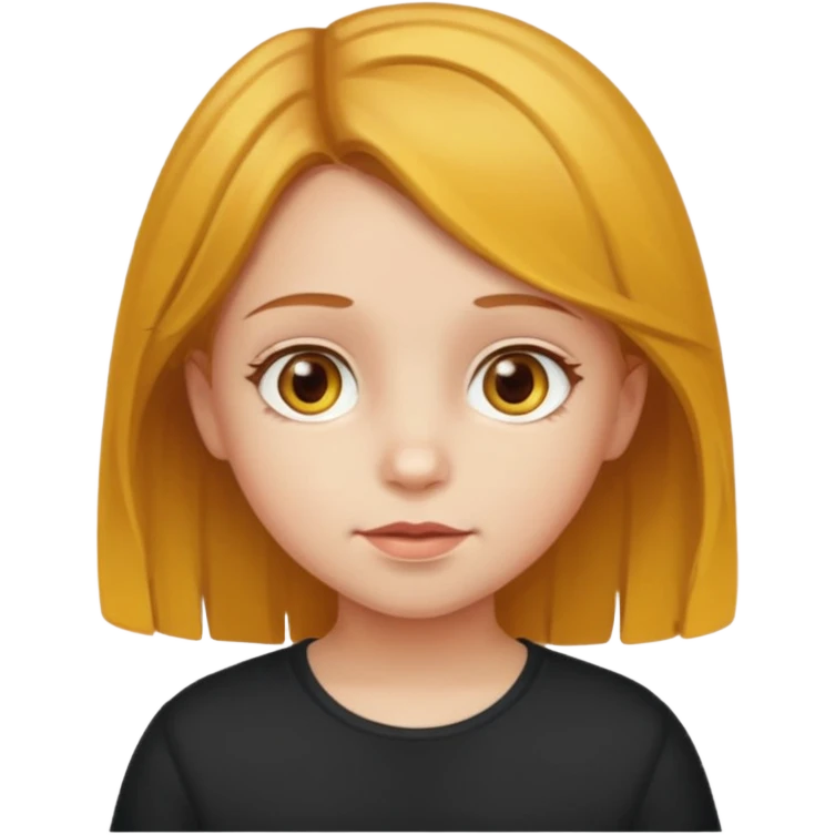 Sarı ve kumralımsı saç ela gözlü kücük kız emoji