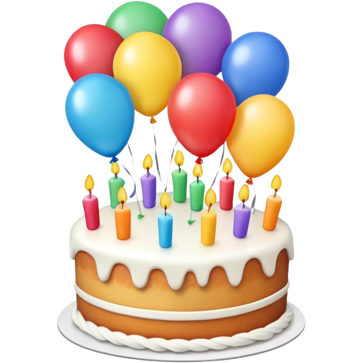 Balloons and birthday cake emoji