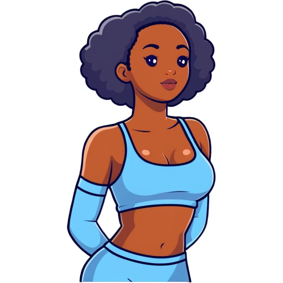 Black girl big chest emoji