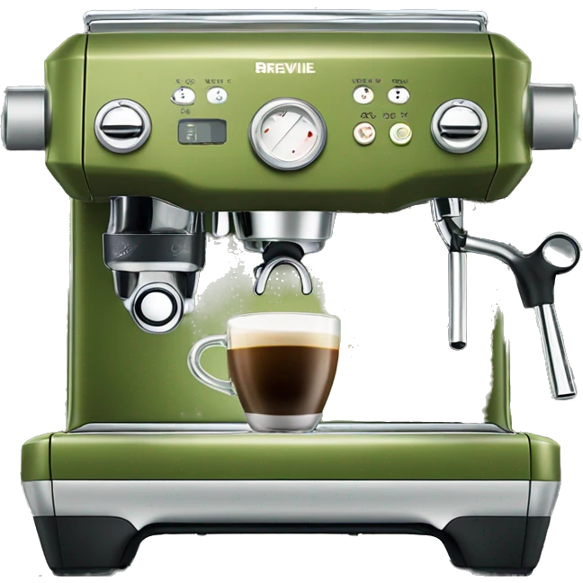 Breville Olive green espresso machine emoji