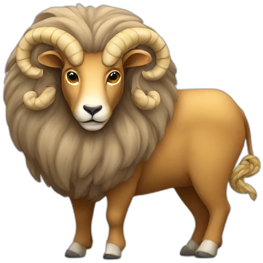 a ram with a lion emoji