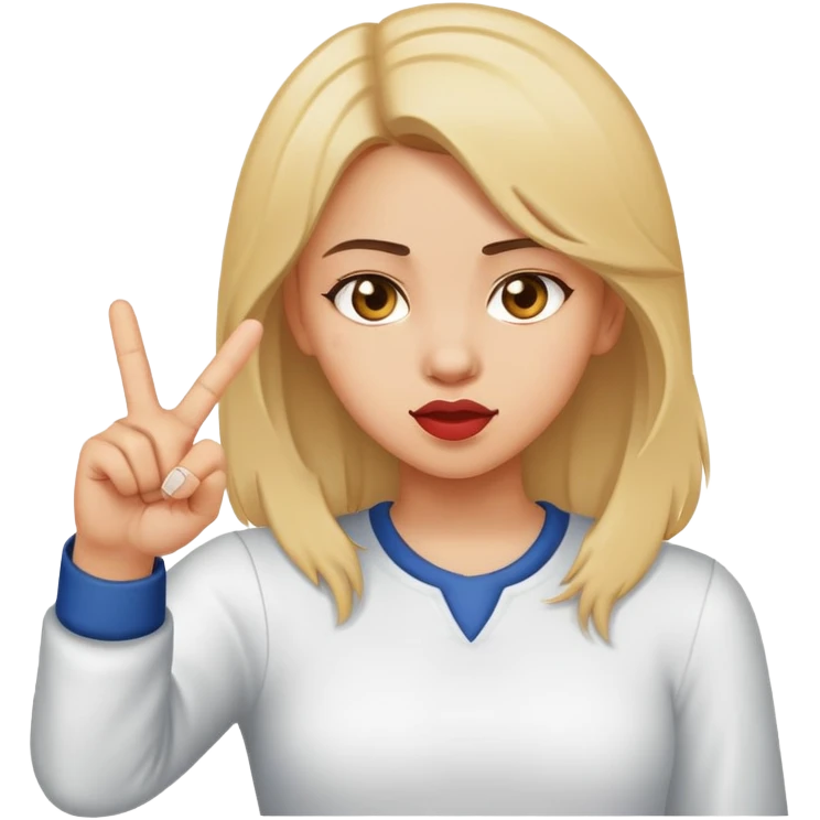 girl throwing up middle finger emoji