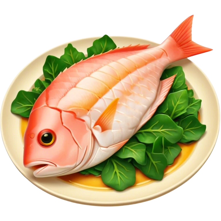 Cinematic fresh snapper fillet, pan-seared to golden perfection, soft and flaky texture, resting on a bed of sautéed greens, warm glowing background, refined and elegant. emoji
